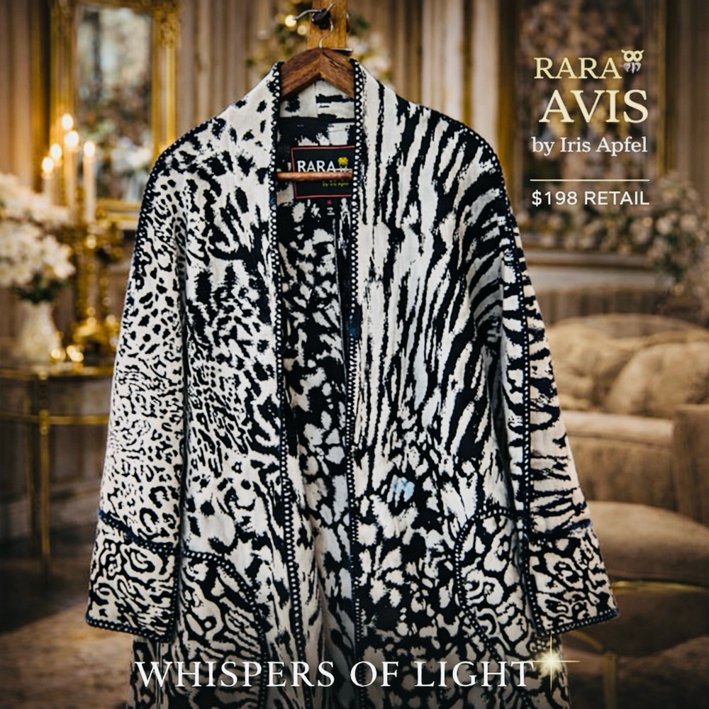 RARA AVIS by Iris Apfel XL Mixed Animal Print Statement Cardigan | $198 Retail